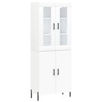 vidaXL Buffet haut Blanc 69 5x34x180 cm Bois d'ingénierie