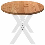 vidaXL Table à manger marron clair bois de chêne massif ovale