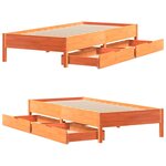 vidaXL Cadre de lit sans matelas cire marron 90x200 cm bois pin massif