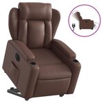 vidaXL Fauteuil inclinable électrique marron similicuir