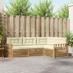 vidaXL Ensemble de canapés d'extérieur 5 pc Blanc et crème Polyester