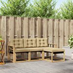 vidaXL Ensemble de canapés d'extérieur 4 Pièces Blanc et Beige