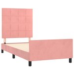 vidaXL Cadre de lit avec tête de lit Rose 90x190 cm Velours