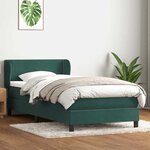 vidaXL Sommier à lattes de lit et matelas vert foncé 100x210cm velours