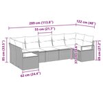 vidaXL Canapé de jardin 7 pièces avec coussins marron en rotin synthétique