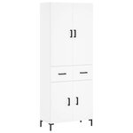 vidaXL Buffet haut Blanc 69 5x34x180 cm Bois d'ingénierie