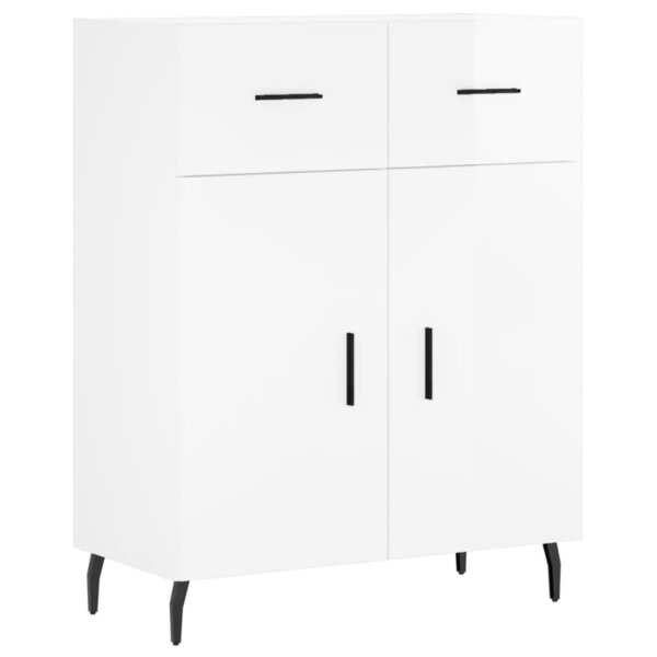 vidaXL Buffet Blanc brillant 69 5x34x90 cm Bois d'ingénierie