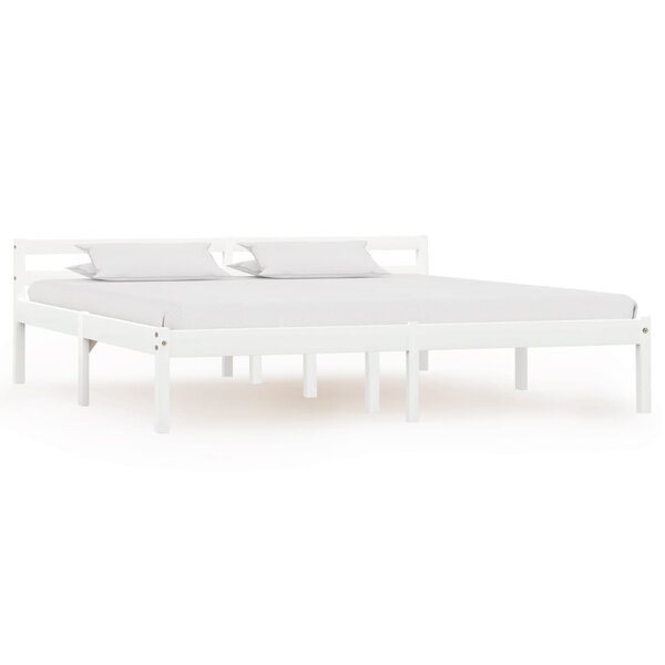 vidaXL Cadre de lit Blanc Bois de pin massif 160x200 cm