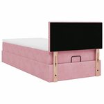 vidaXL Cadre de lit ottoman avec matelas rose 90x200 cm velours