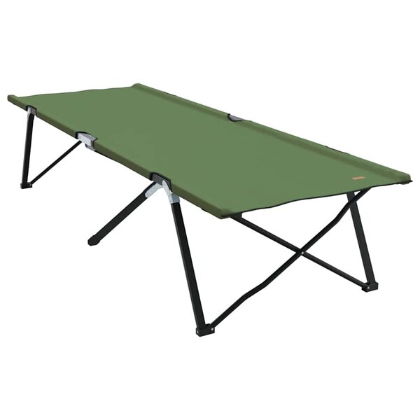 vidaXL Lit de soleil pliable avec sac de transport vert armée en toile Oxford 600D