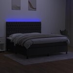 vidaXL Sommier à lattes de lit et matelas et LED Noir 160x200 cm Tissu