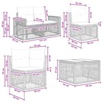 vidaXL Ensemble de canapé de jardin 13 Pièces Noir et blanc crème