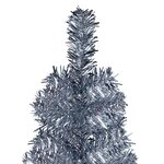 Vidaxl arbre de noël mince avec led argenté 120 cm