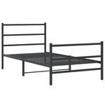 vidaXL Cadre de lit métal avec tête de lit/pied de lit noir 107x203 cm
