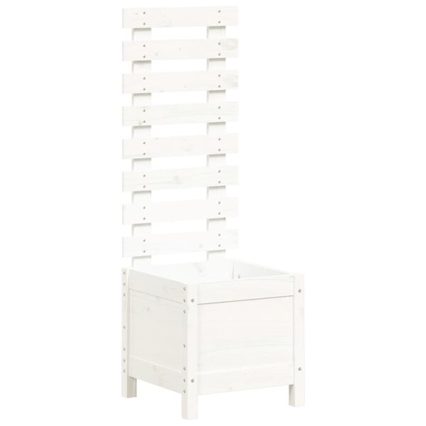 vidaXL Jardinière avec support blanc 39x39 5x114 cm bois de pin massif