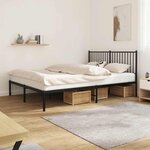vidaXL Cadre de lit métal sans matelas et tête de lit noir 160x200 cm