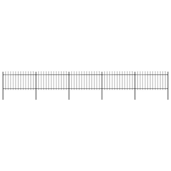 vidaXL Clôture de jardin avec dessus en lance Acier 8 5x1 m Noir