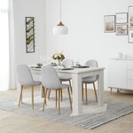 Table repas extensible 160x90 4 chaises grises