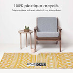 Tapis extérieur terrasse réversible - Tapis de jardin imperméable et résistant UV - Anna - Jaune - 75x200 cm - HOMESCAPES