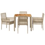 vidaXL Ensemble de jardin 5 pièces avec coussins en poly rotin beige