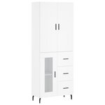 vidaXL Buffet haut Blanc 69 5x34x180 cm Bois d'ingénierie