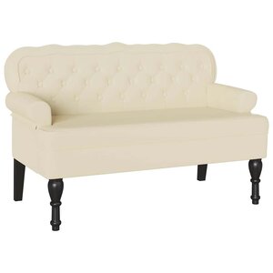 vidaXL Banc Chesterfield Crème 119.5 x 64.5 x 75 cm Cuir synthétique