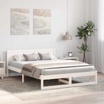 vidaXL Cadre de lit avec tête de lit Blanc 150 x 200 cm Pin massif