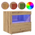 vidaXL Cabinet de chevet avec tiroir Chêne artisanal 50 x 40 x 45 cm