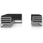 vidaXL Salon de jardin 7 Pièces avec coussins Bois de pin massif