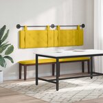 vidaXL Tête de lit suspendue Avec lumière LED Jaune Velours