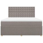 vidaXL Sommier à lattes de lit avec matelas Taupe 180x200 cm Tissu