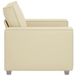 vidaXL Fauteuil Sofa 59 cm avec coussin Crème Faux cuir