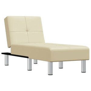 vidaXL Chaise longue crème similicuir