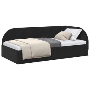 vidaXL Cadre de lit d'angle Noir 90 x 190 cm Velours