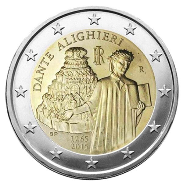 Monnaie 2 euros commémorative italie 2015 - dante alighieri