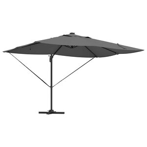 vidaXL Parasol Roma à Bras Déporté Anthracite et noir
