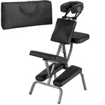 Tectake Chaise de massage, avec rembourrage épais, sac de transport - noir