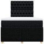 vidaXL Sommier à lattes de lit avec matelas Noir 120x200 cm Tissu