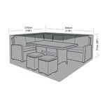 Housse de protection salon de jardin rectangulaire compact 300x270 cm