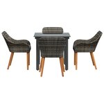 vidaXL Ensemble de salle à manger de jardin 5 pièces en poly rattan gris