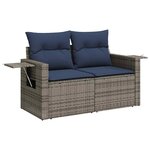 vidaXL Salon de jardin 8Pièces avec coussins marron résine tressée acacia