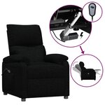 vidaXL Fauteuil inclinable électrique Noir Tissu