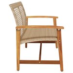 vidaXL Banc de jardin beige 112 cm résine tressée et bois d'acacia