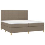 vidaXL Sommier à lattes de lit avec matelas Taupe 200x200 cm Tissu