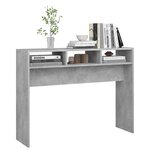 vidaXL Table console gris béton 105x30x80 cm bois d'ingénierie