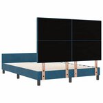 vidaXL Lit à ressorts avec tête de lit Bleu foncé 140 x 190 cm Velours
