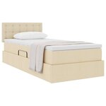 vidaXL Lit avec rangement et matelas avec matelas Crème 90 x 200 cm