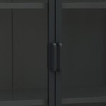 vidaXL Buffet haut Noir 80x35x135 cm Acier et verre trempé