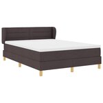 vidaXL Lit Box Spring avec Matelas Marron Foncé 140x200 cm Tissu