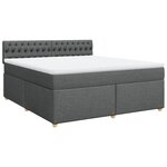 vidaXL Sommier à lattes de lit avec matelas Gris foncé 180x200cm Tissu